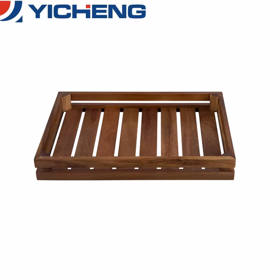 Rustic Wooden/Wood Serving Tray with Metal Handles for Tea/Wine/Coffee/Meal