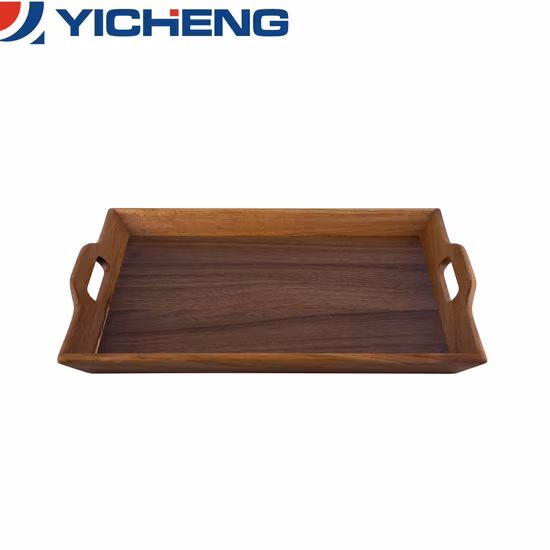 Rustic Wooden/Wood Serving Tray with Metal Handles for Tea/Wine/Coffee/Meal