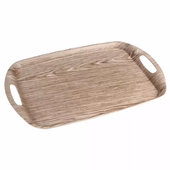 Aveco High Quality China Custom Eco-Friendly Rectangle Wooden Large Food Bamboo Dinnerware Serving Tray with Handle