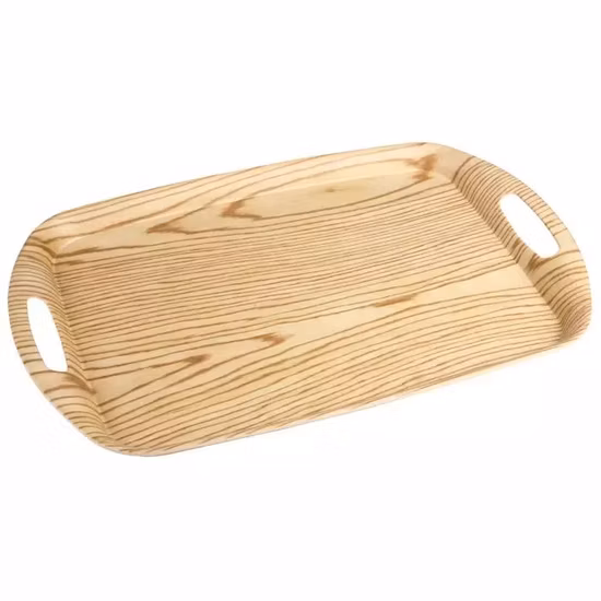 Aveco High Quality China Custom Eco-Friendly Rectangle Wooden Large Food Bamboo Dinnerware Serving Tray with Handle