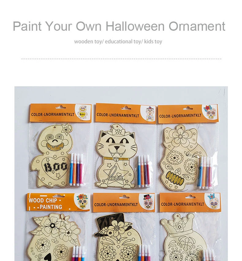 Wooden DIY Craft Paint Your Own Halloween Ornament DIY Paint Pumpkin