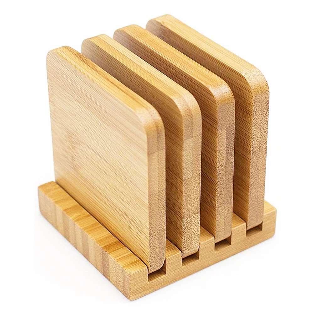 Wooden Tea Coasters with Holder