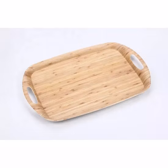 Aveco High Quality China Custom Eco-Friendly Rectangle Wooden Large Food Bamboo Dinnerware Serving Tray with Handle
