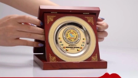Prêmio comemorativo China Prato Medalha Personalização Medalhas Esportes Souvenir Madeira Placa de madeira Metal Arte e artesanato